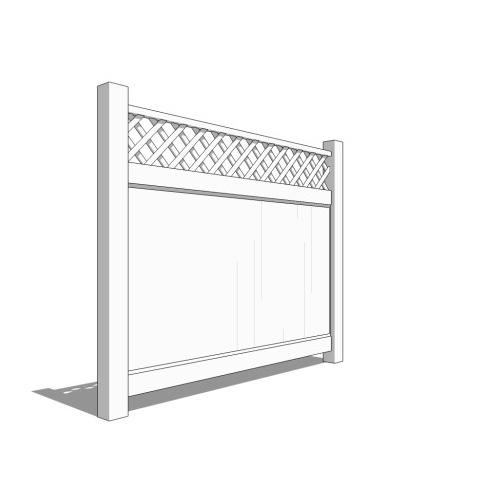 CAD Drawings BIM Models CertainTeed Fence, Rail and Deck Systems Lexington With Lattice Accent